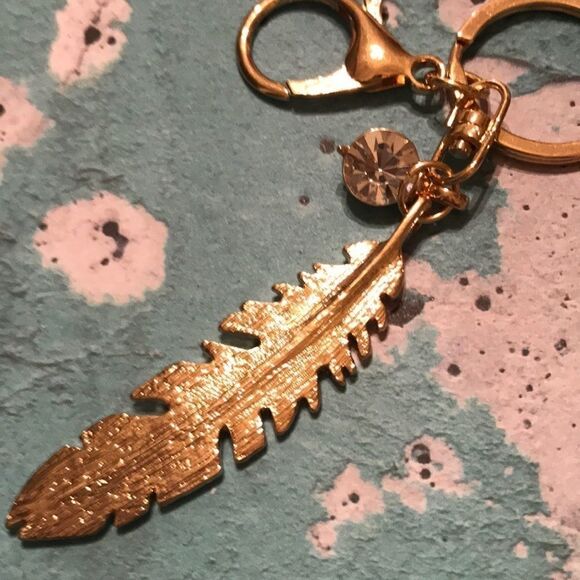 Feather Rhinestone Clip Key Ring‎ - Picture 4 of 4